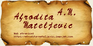 Afrodita Mateljević vizit kartica